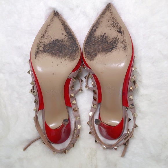 ❤️SOLD❤️Valentino rockstud Slingback pumps red 38 - Picture 5 of 9